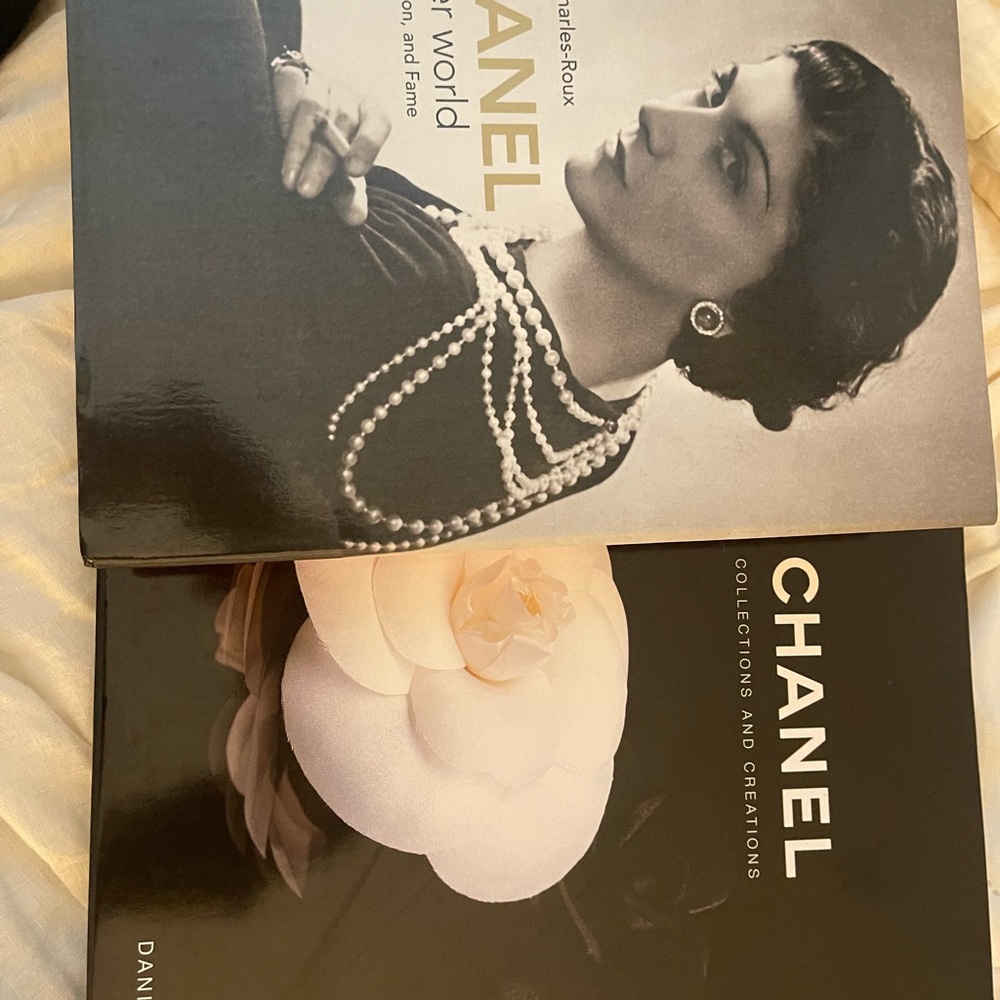 Two Chanel books. Chanel and her world. Chanel collections and creations.